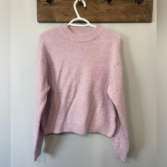 H&M oversized Cropped Turtleneck Sweater in light pink size XS - Picture 2 of 7